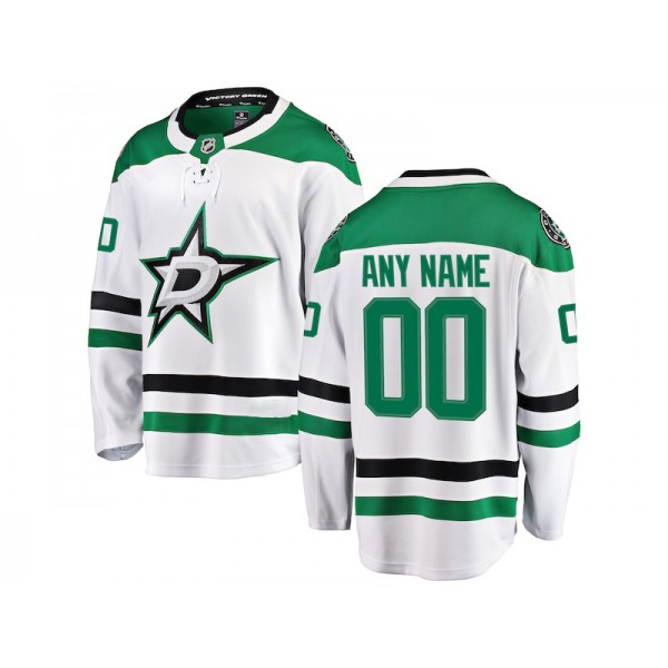 Dallas Stars #00 White Away Custom Jersey