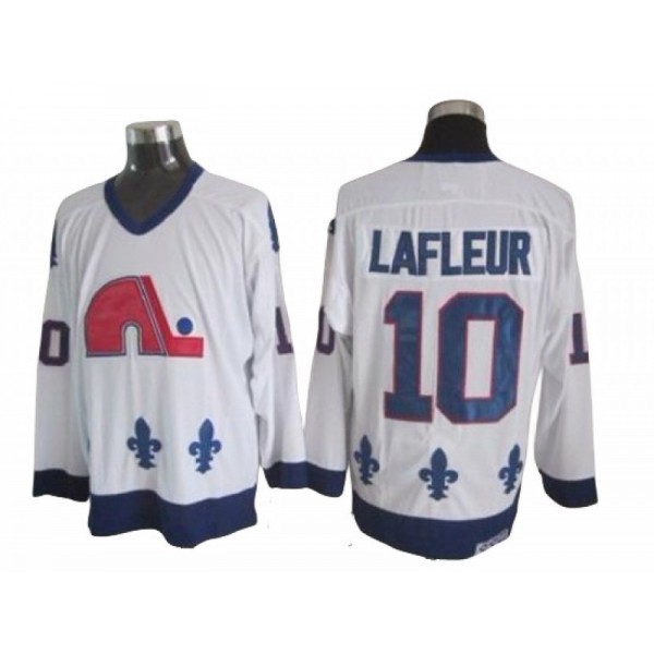 Quebec Nordiques #10 Guy Lafleur White Vintage CCM Jersey