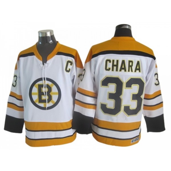 Boston Bruins #33 Zdeno Chara White Vintage CCM Jersey