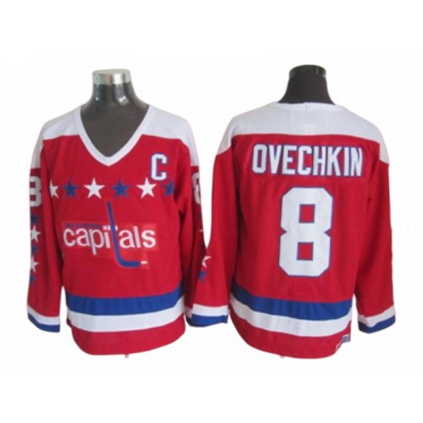 Washington Capitals #8 Alex Ovechkin Red 1980 Vintage CCM Jersey