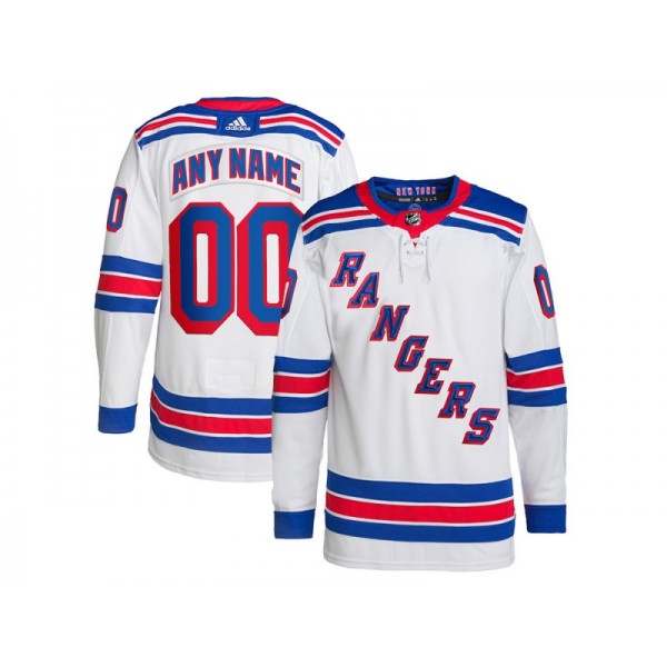 New York Rangers #00 White Away Custom Jersey