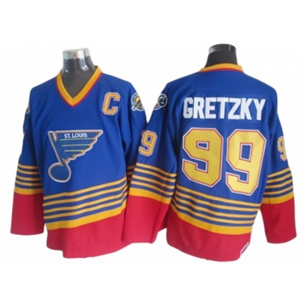 St. Louis Blues #99 Wayne Gretzky 1996 CCM Vintage Blue Jersey