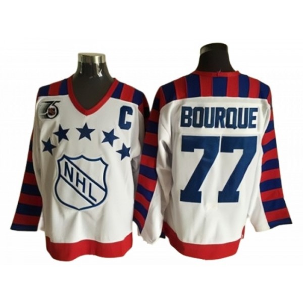 Boston Bruins #77 Ray Bourque White Vintage 1992 All Star Game 75th CCM Jersey