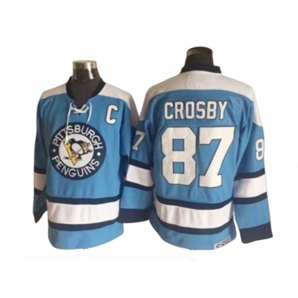 Pittsburgh Penguins #87 Sidney Crosby 1969 Vintage CCM Blue Jersey