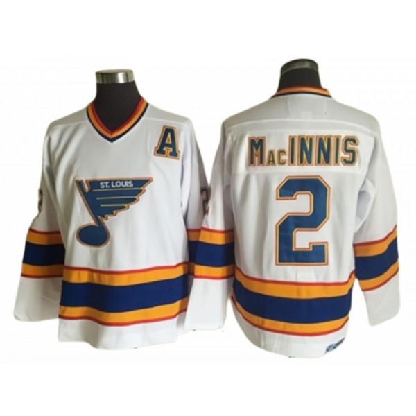 St. Louis Blues #2 Al MacInnis Vintage CCM White Jersey