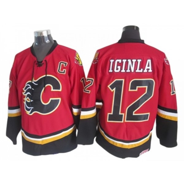 Calgary Flames #12 Jarome Iginla Red 2007 Vintage CCM Jersey