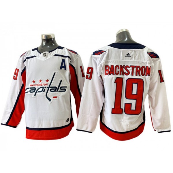 Washington Capitals #19 Nicklas Backstrom White Away Jersey