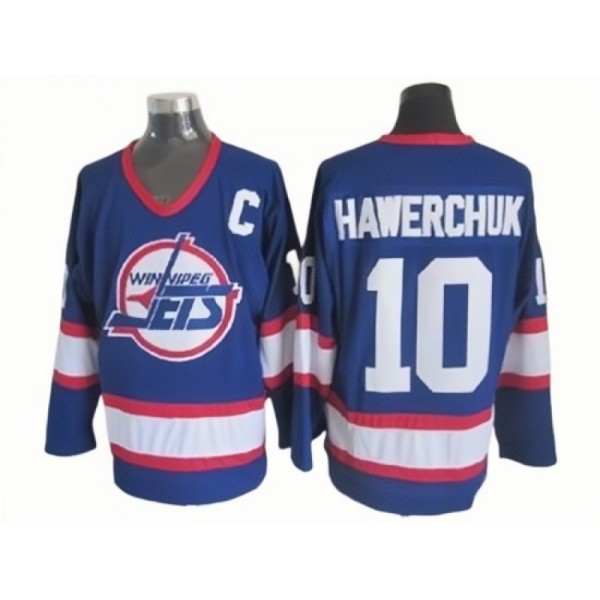 Winnipeg Jets #10 Dale Hawerchuk Blue 1992 Vintage CCM Jersey