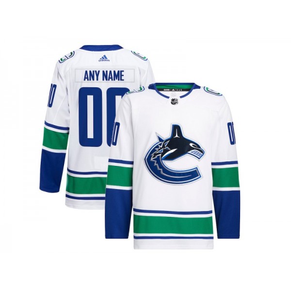 Vancouver Canucks #00 White Away Custom Jersey