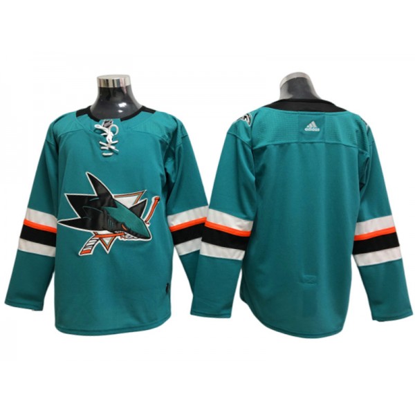 San Jose Sharks Blank Teal Home Jersey