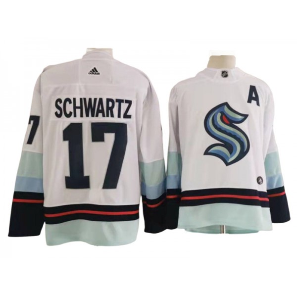 Seattle Kraken #17 Jaden Schwartz White Jersey