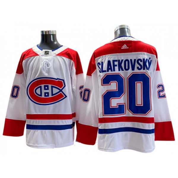 Montreal Canadiens #20 Juraj Slafkovsky White Away Jersey