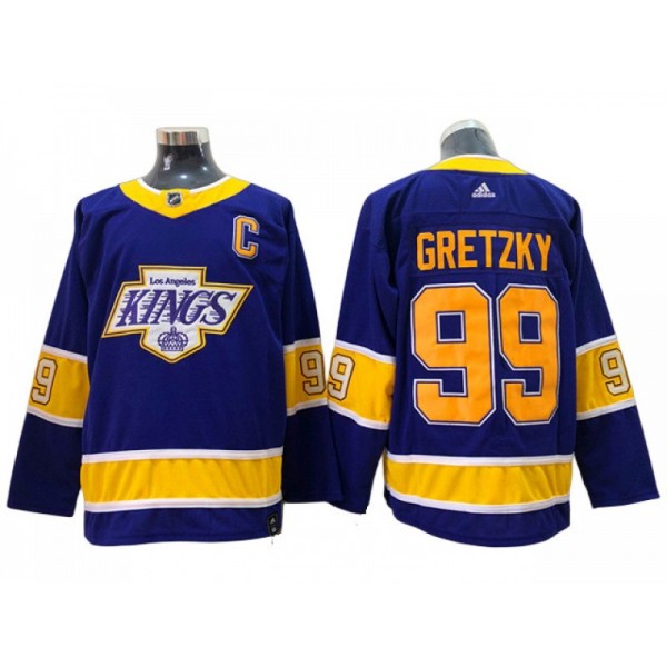 Los Angeles Kings #99 Wayne Gretzky Purple 2020/21 Reverse Retro Jersey