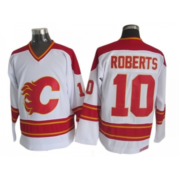 Calgary Flames #10 Gary Roberts White 1989 Vintage CCM Jersey