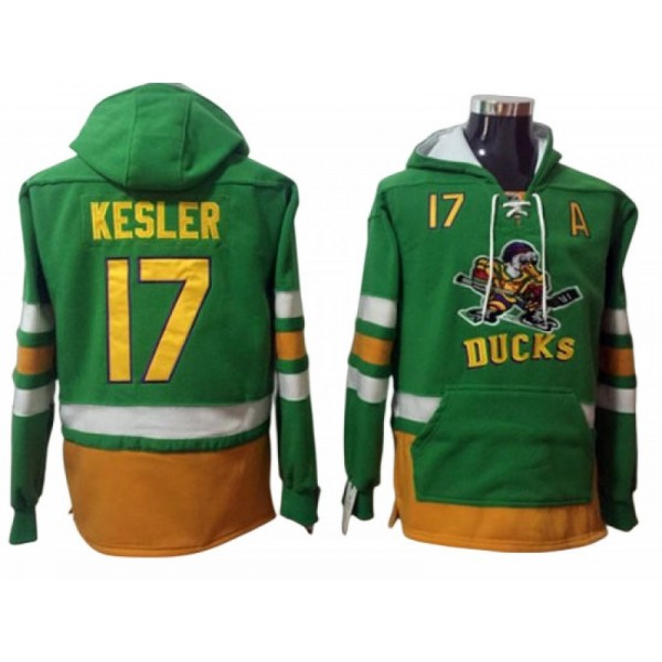 Anaheim Ducks #17 Ryan Kesler Green Pullover Hoodie Jersey