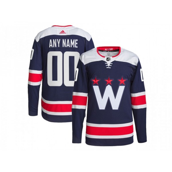 Washington Capitals #00 Navy Alternate Custom Jersey