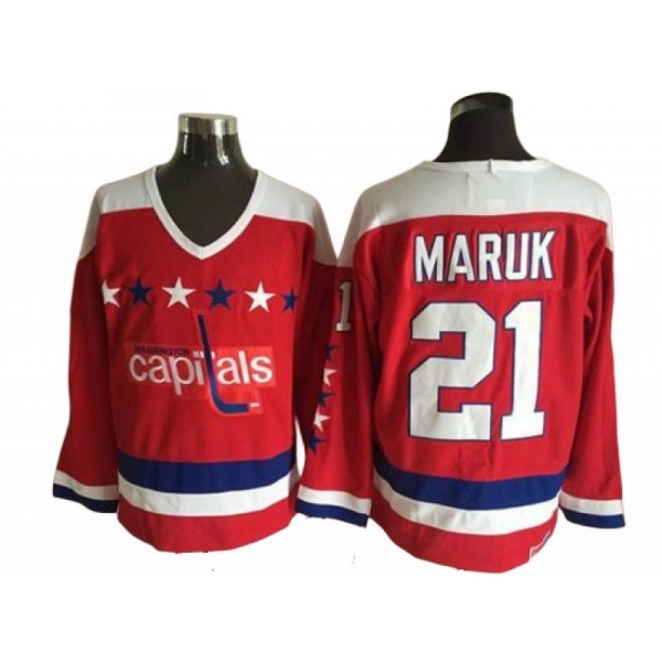 Washington Capitals #21 Dennis Maruk Red 1980 Vintage CCM Jersey