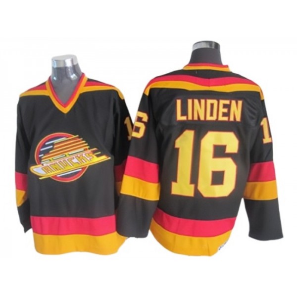 Vancouver Canucks #16 Trevor Linden 1980's CCM Vintage Black Jersey