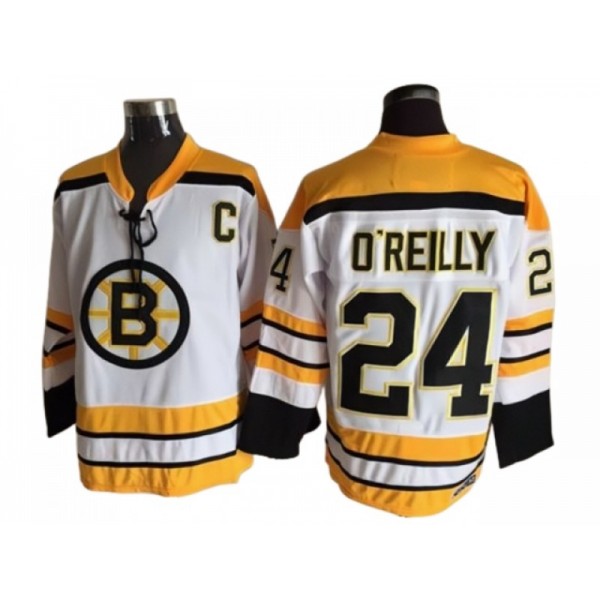 Boston Bruins #24 Terry O'Reilly White Vintage CCM Jersey