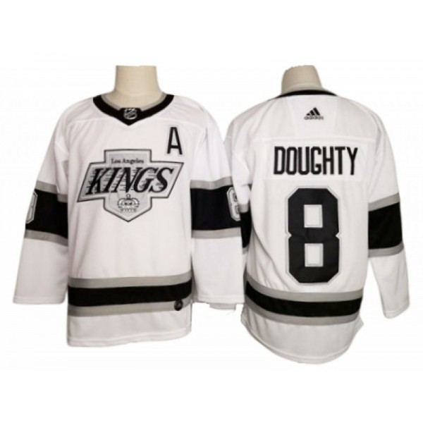 Los Angeles Kings #8 Drew Doughty White Heritage Premier Jersey