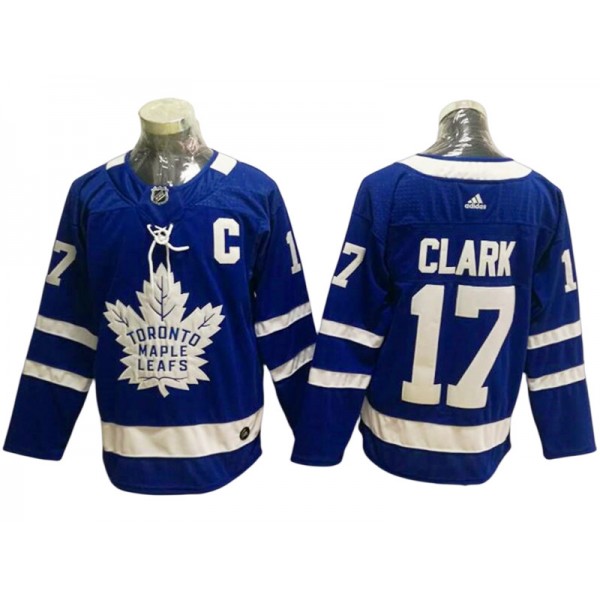 Toronto Maple Leafs #17 Wendel Clark Blue Home Jersey