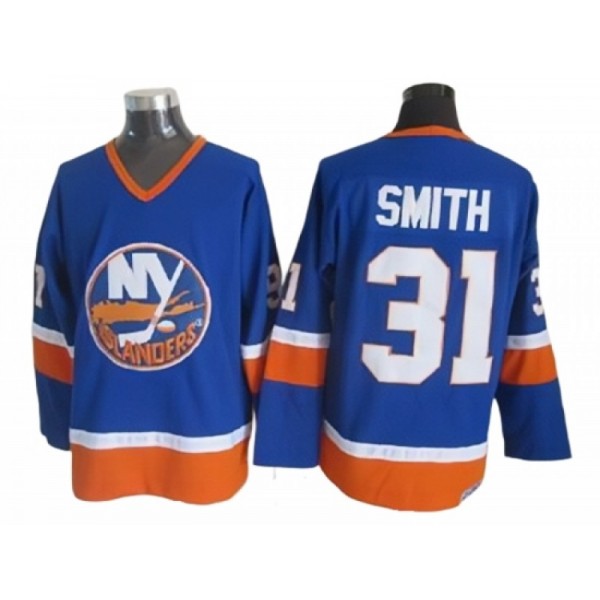 New York Islanders #31 Billy Smith 1980's CCM Vintage Blue Jersey