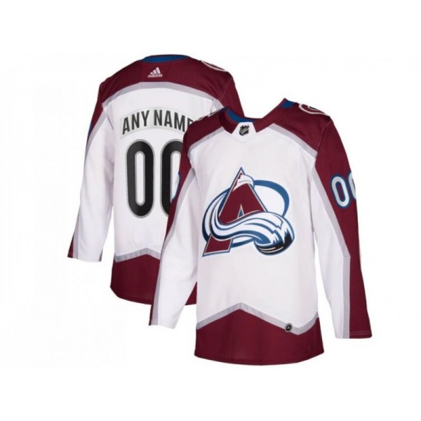 Colorado Avalanche #00 White Away Custom Jersey