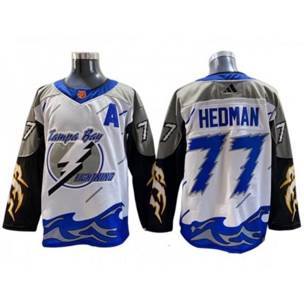 Tampa Bay Lightning #77 Victor Hedman White Reverse Retro 2.0 Jersey