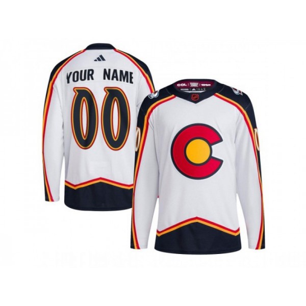 Colorado Avalanche #00 White Reverse Retro 2.0 Custom Jersey