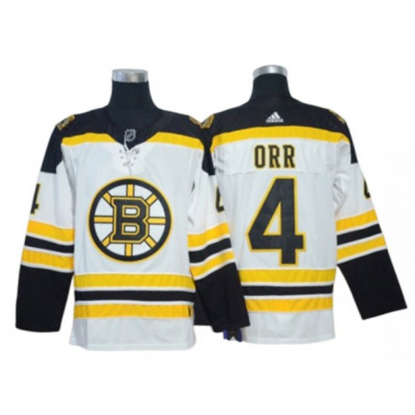 Boston Bruins #4 Bobby Orr White Away Jersey