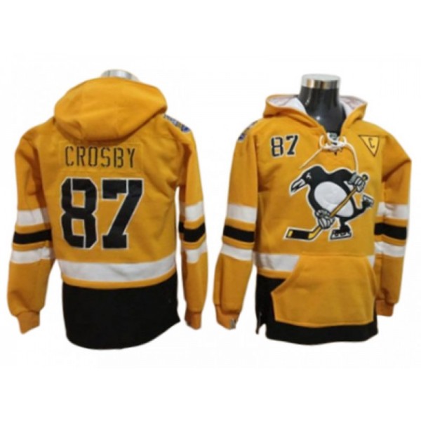 Pittsburgh Penguins #87 Sidney Crosby Yellow Hoodie Jersey