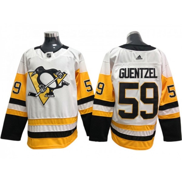 Pittsburgh Penguins #59 Jake Guentzel White Away Jersey