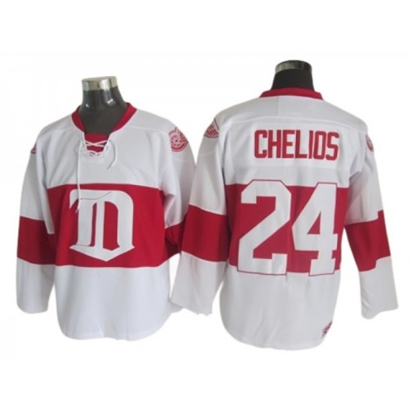 Detroit Red Wings #24 Chris Chelios White 2009 Vintage CCM Jersey