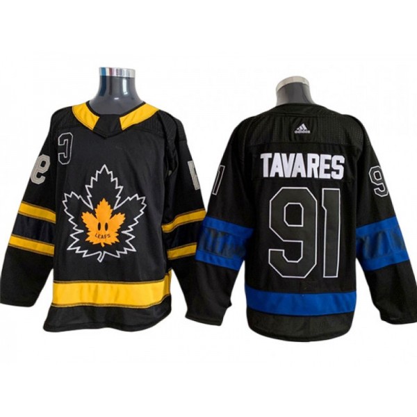 Toronto Maple Leafs #91 John Tavares Black Alternate Reversible Jersey