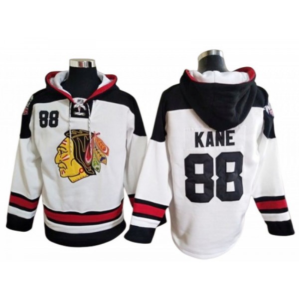 Chicago Blackhawks #88 Patrick Kane White Ageless Must-Have Lace-Up Pullover Hoodie Jersey