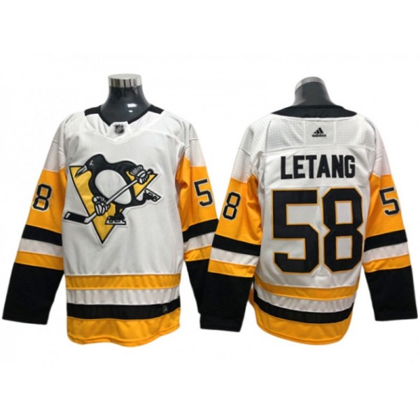 Pittsburgh Penguins #58 Kris Letang White Away Jersey