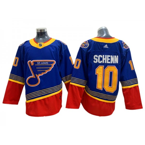 St. Louis Blues #10 Brayden Schenn Blue-Red Vintage Jersey