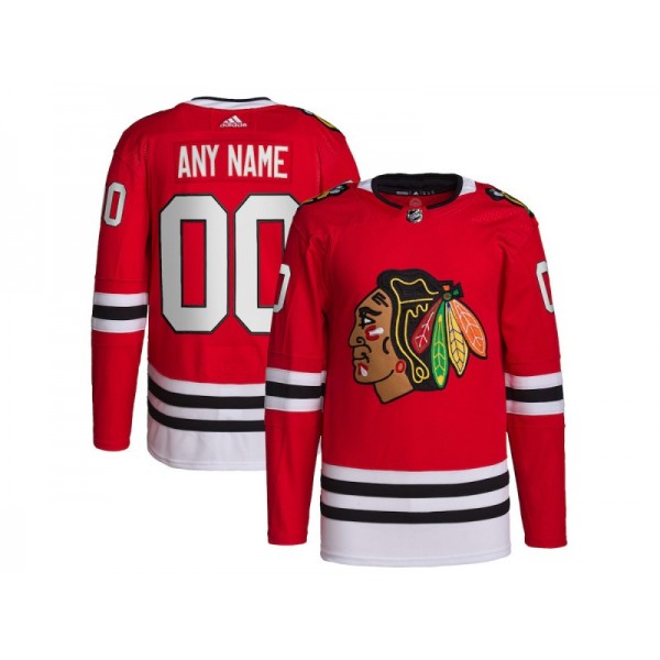 Chicago Blackhawks #00 Red Home Custom Jersey