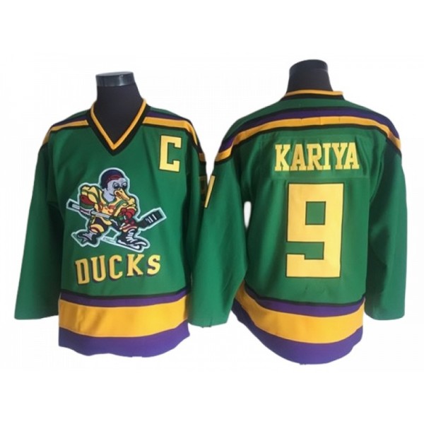 The Mighty Ducks #9 Paul Kariya CCM Green Hockey Movie Jersey