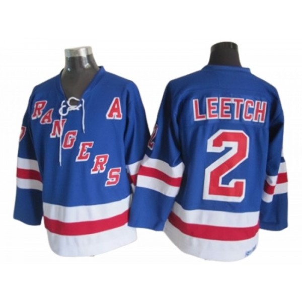 New York Rangers #2 Brian Leetch CCM Vintage Blue Jersey