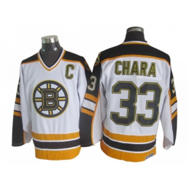 Boston Bruins #33 Zdeno Chara White 2000's Vintage CCM Jersey