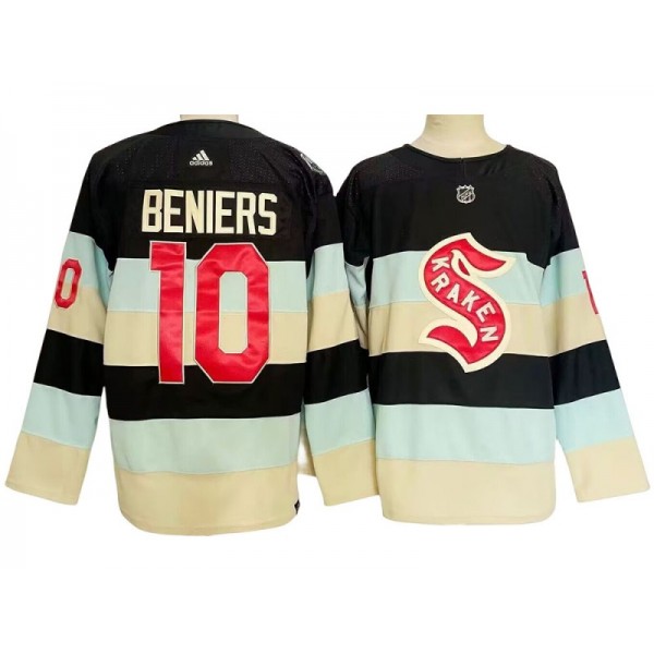 Seattle Kraken #10 Matty Beniers Blue 2024 Winter Classic Jersey