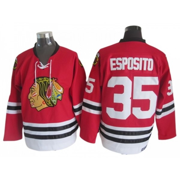 Chicago Blackhawks #35 Tony Esposito Red 1963 Vintage CCM Jersey