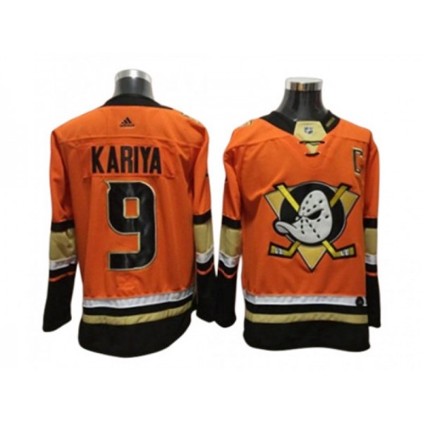 Anaheim Ducks #9 Paul Kariya Orange Alternate Hockey Jersey