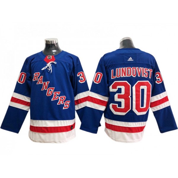 New York Rangers #30 Henrik Lundqvist Blue Home Jersey