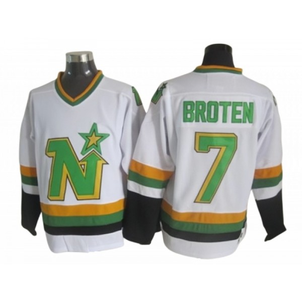 Minnesota North Stars #7 Neal Broten White 1980's Vintage CCM Jersey