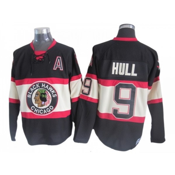 Chicago Blackhawks #9 Bobby Hull Black 1930's CCM Vintage Jersey