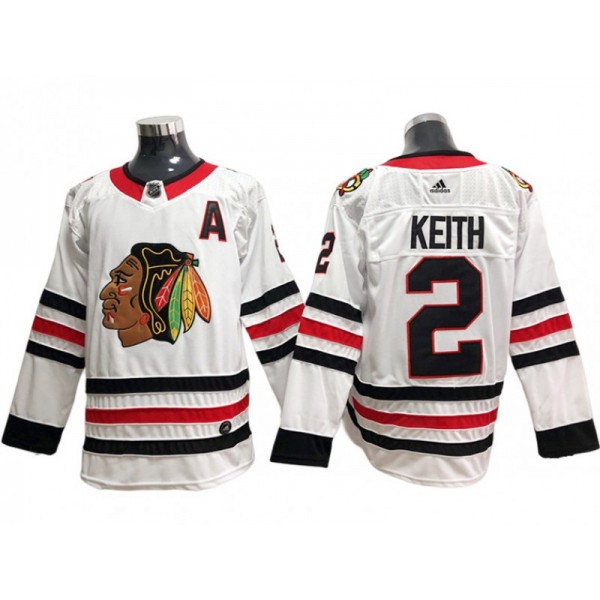 Chicago Blackhawks #2 Duncan Keith White Away Jersey