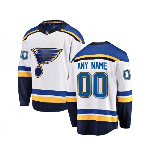 St. Louis Blues #00 White Away Custom Jersey