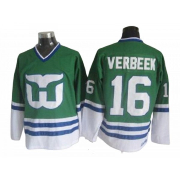 Hartford Whalers #16 Pat Verbeek Green 1989 Vintage CCM Jersey